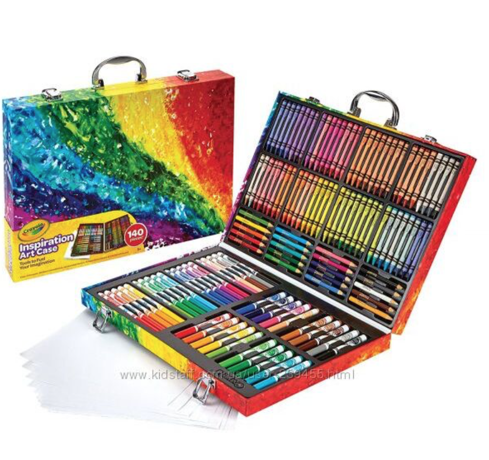 Набор Крайола для творчества 140 предметов, розовая упаковка Crayola Inspiration Art Case