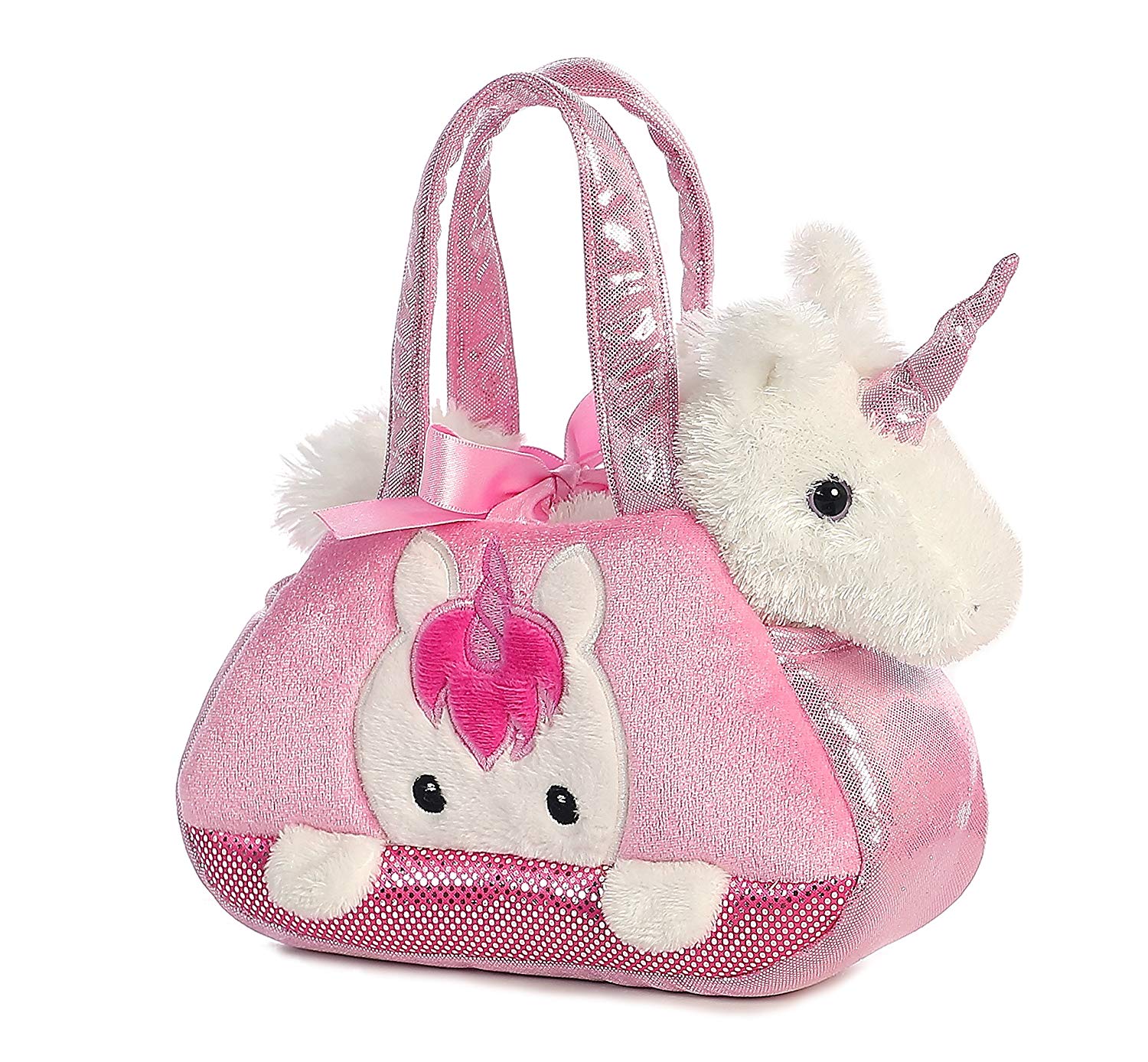Плюшевый единорог в  розовой сумочке Aurora World Unicorn