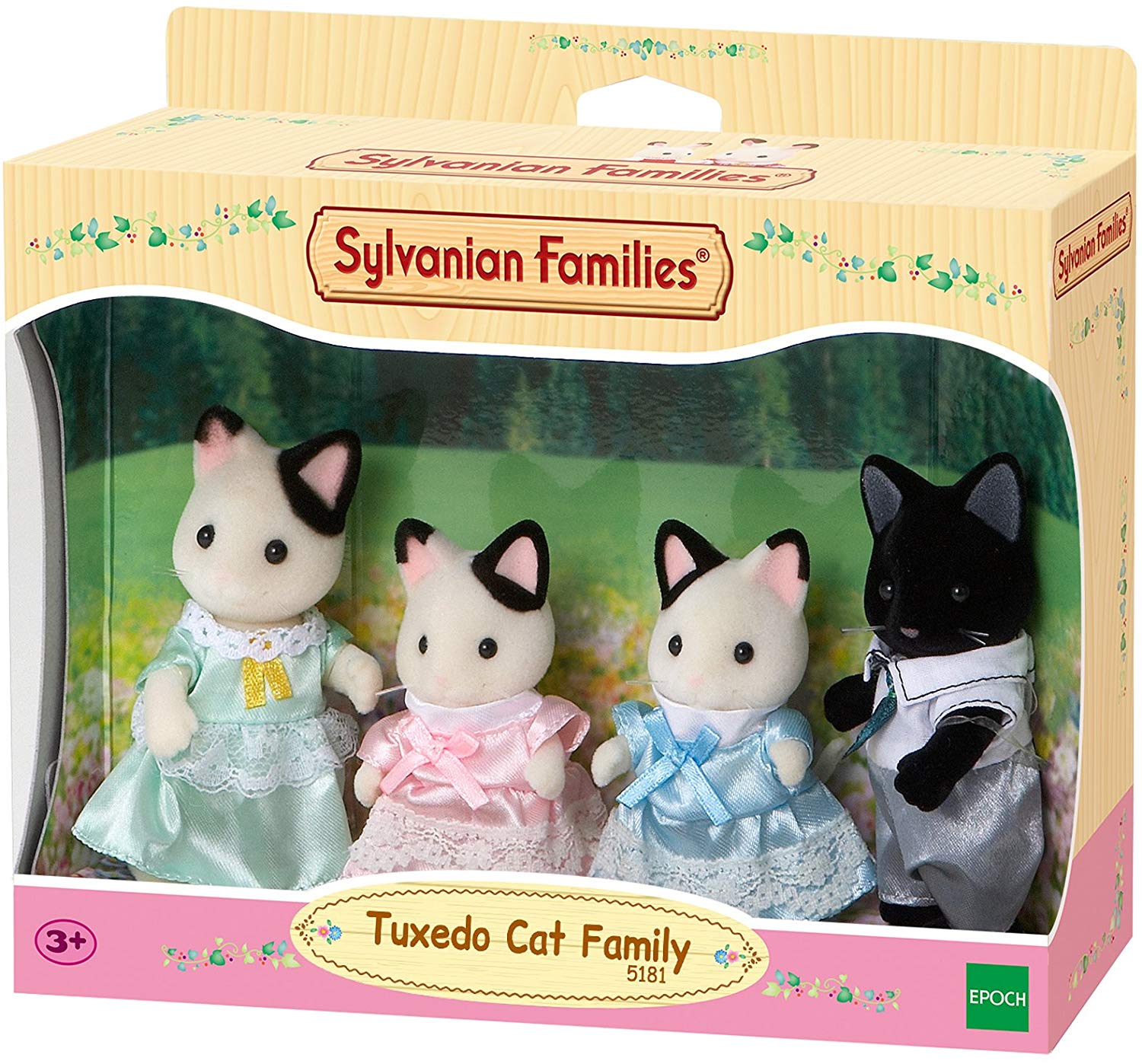 Сильваниан Фемелис черно-белые коты Sylvanian Families Tuxedo Cat Family