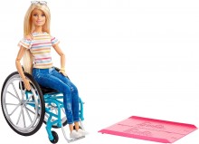 Кукла Барби блондинка на инвалидной коляске Barbie Fashionistas Blonde Rolling Wheelchair