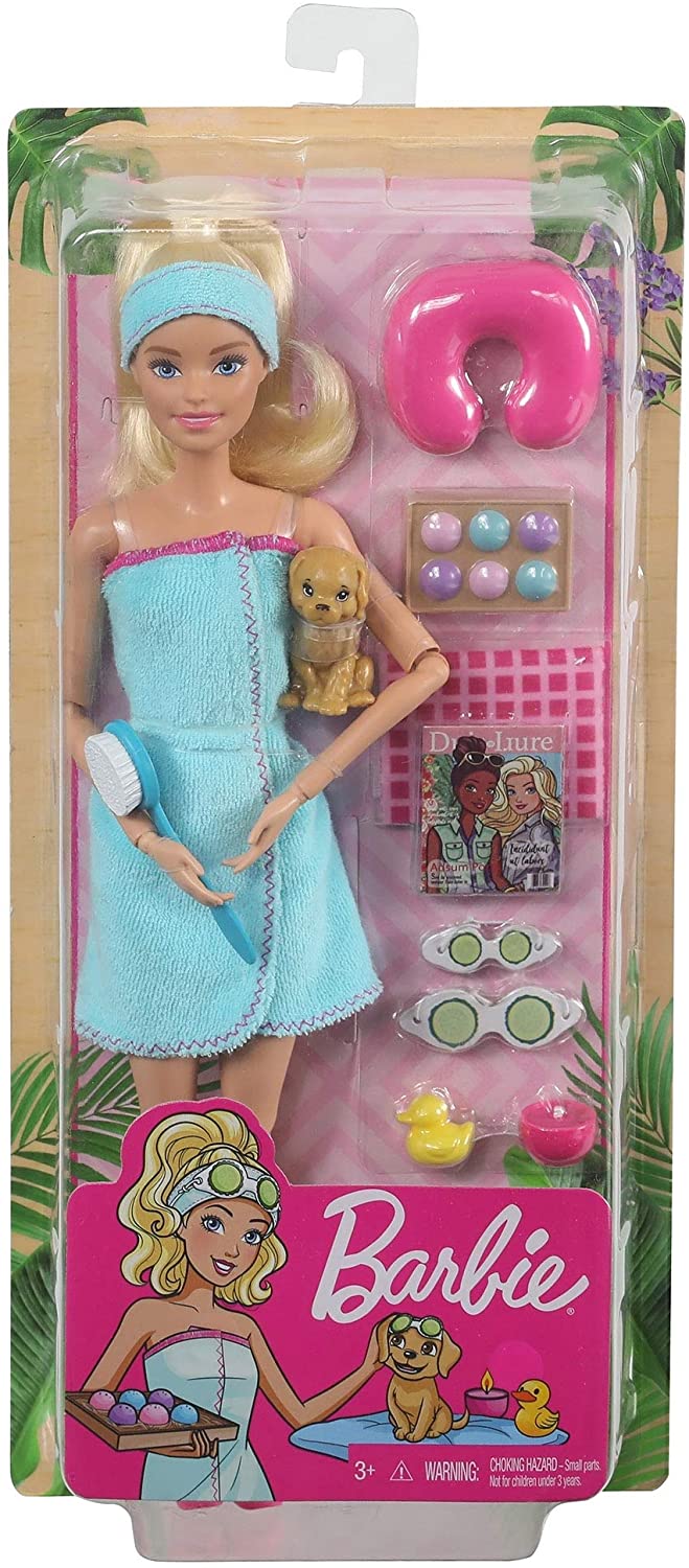 Кукла Барби Спа шарнирная со щенком Barbie Spa Blonde