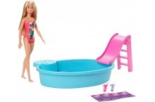 Кукла барби в купальнике и бассейн Barbie Blonde and Pool