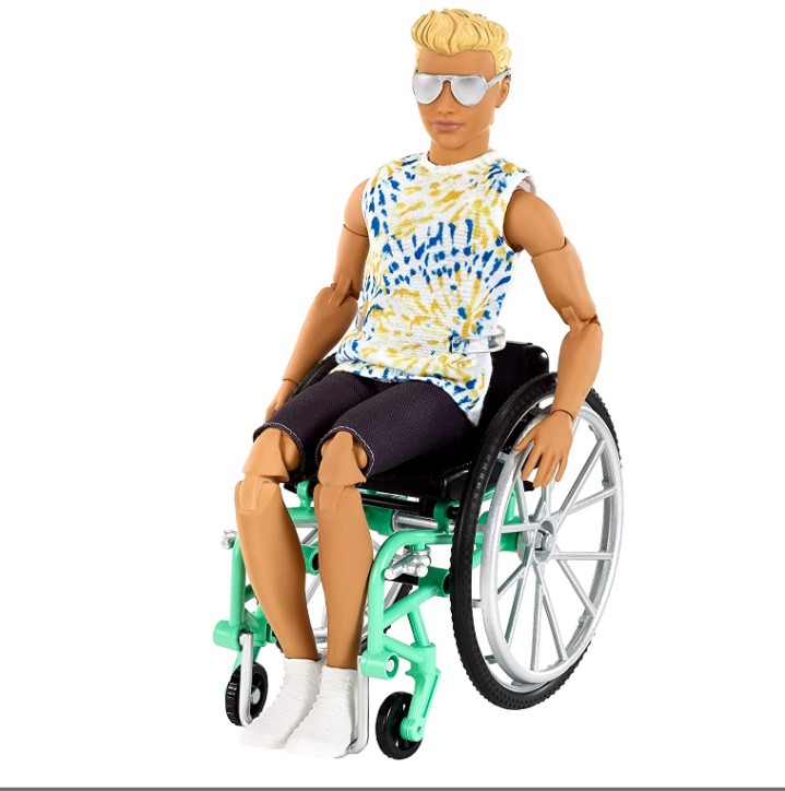 Кукла Барби Кен шарнирный в инвалидной коляске GWX93 Barbie ​Ken Fashionistas Doll #167 with Wheelchair