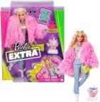 Кукла Барби Экстра блондинка шарнирная в розовой шубе Barbie Extra Pink Fluffy Coat