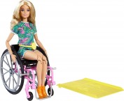 Кукла барби блондинка шарнирная на инвалидной коляске Barbie Fashionistas 165 Wheelchair