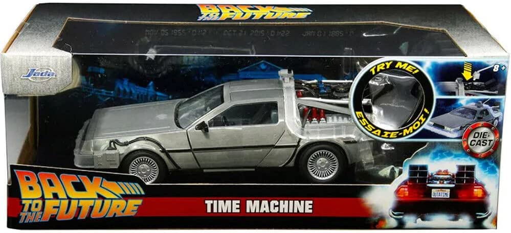 Машина времени Делориан металлическая со светом 18см Назад в будущее часть 3 TIME Machine 1:24 JADA