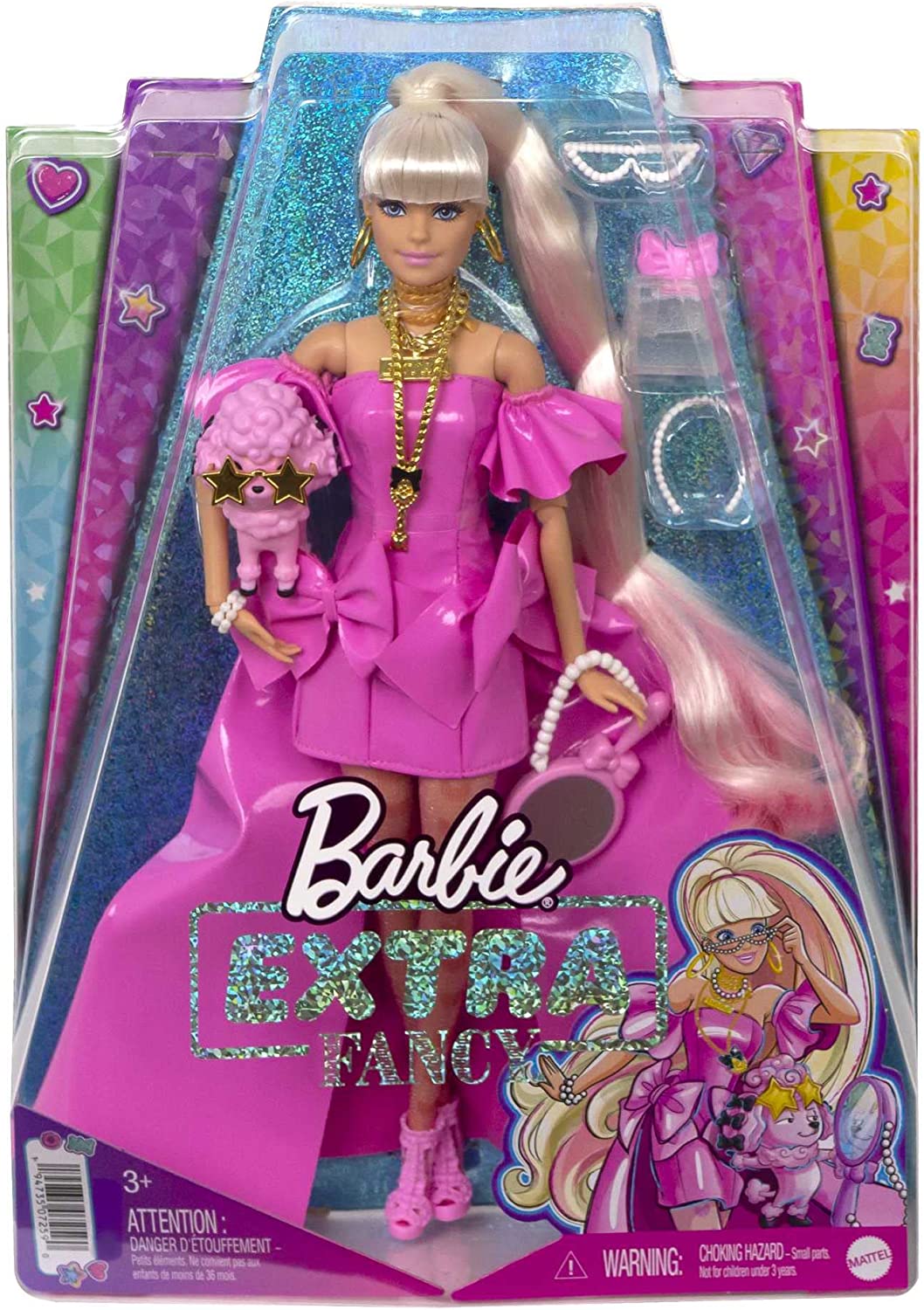 Кукла Барби Экстра фасон розовое платье Barbie Extra Fancy Fashion Pink Glossy Gow