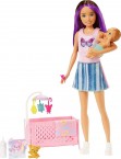 Кукла Браби Скиппер няня с малышом и кроваткой Barbie Skipper Babysitters
