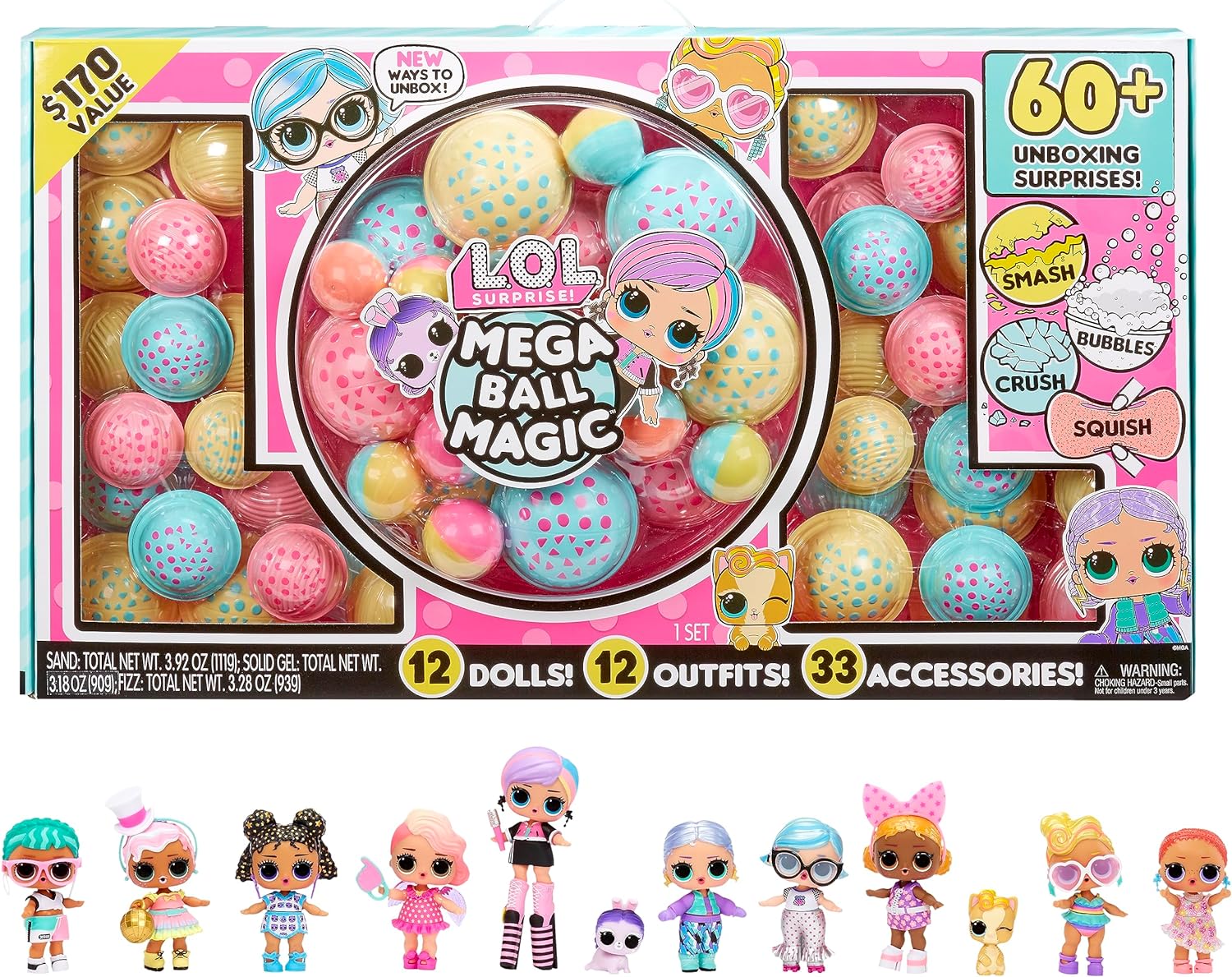 Лол сюрприз большой набор мега шаров L.O.L. Surprise Mega Ball Magic 12 Collectible Dolls