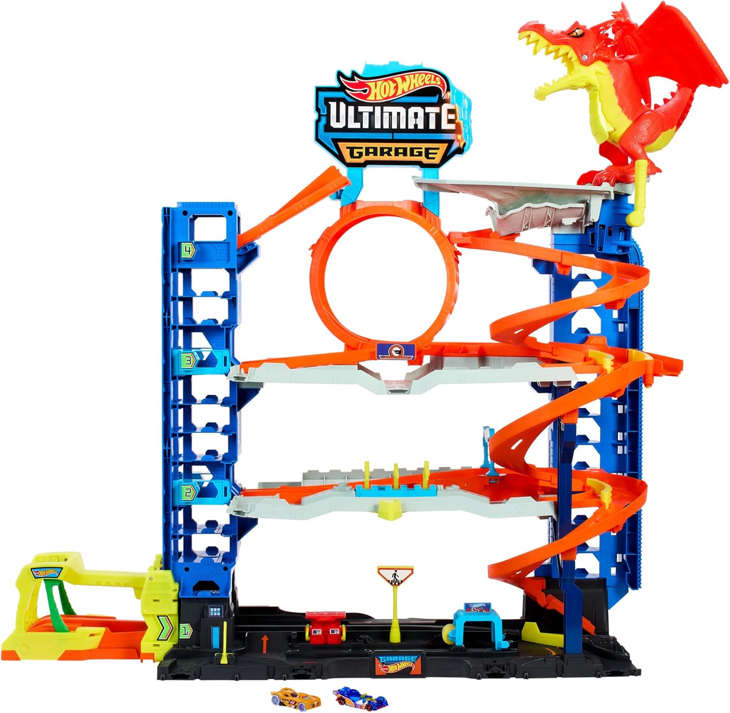 Гараж Хот Вилс с драконом Hot Wheels City Toy Car Track Set Ultimate Garage