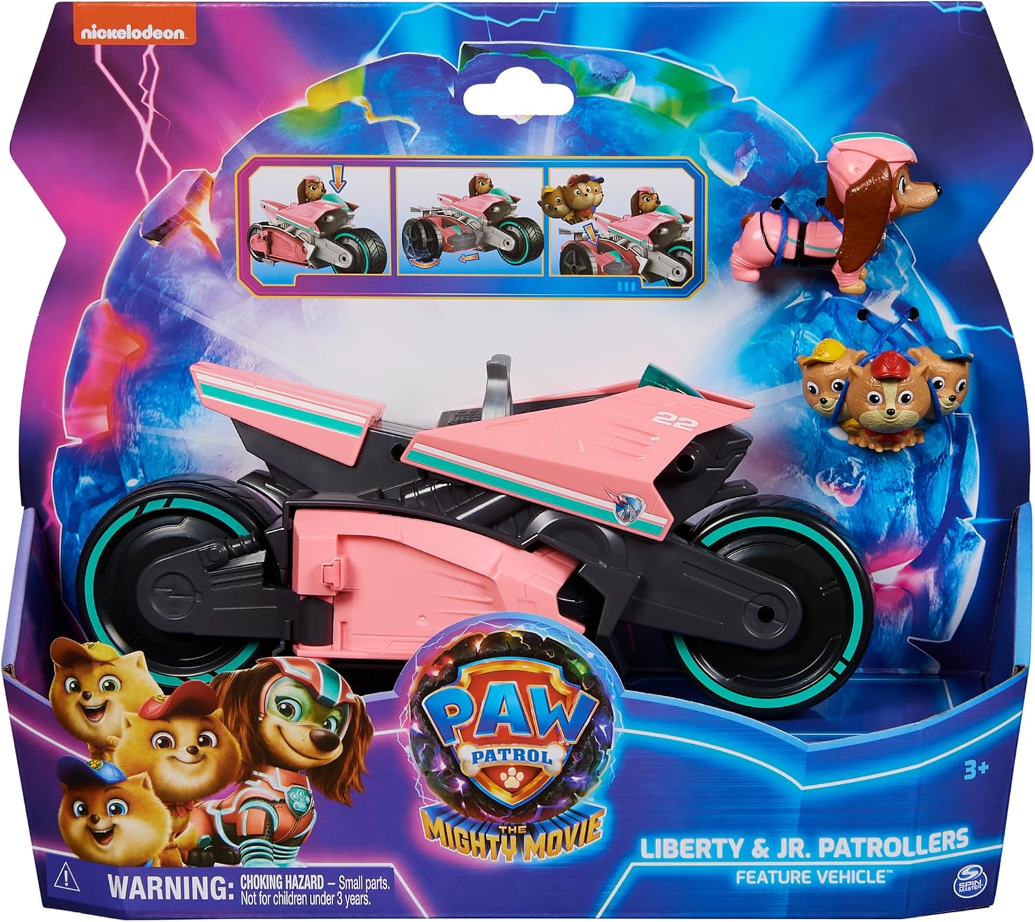 Щенячий патруль Либерти и мотоцикл PAW Patrol The Mighty Movie Vehicle Liberty